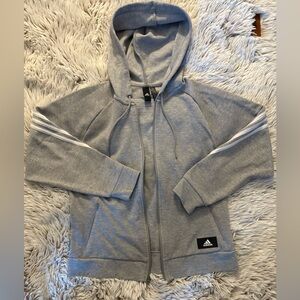 Adidas Gray Zip-Up Hoodie